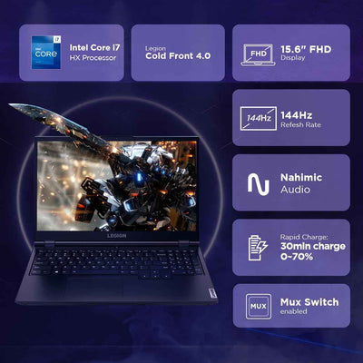 Lenovo Legion 5 Gaming Laptop | Intel i7 13650HX | RTX 4060 8GB | 24GB RAM | 512GB SSD | 15.6" FHD IPS 144Hz | Windows 11 | Office 2024 | Grey - 83JJ0010IN
