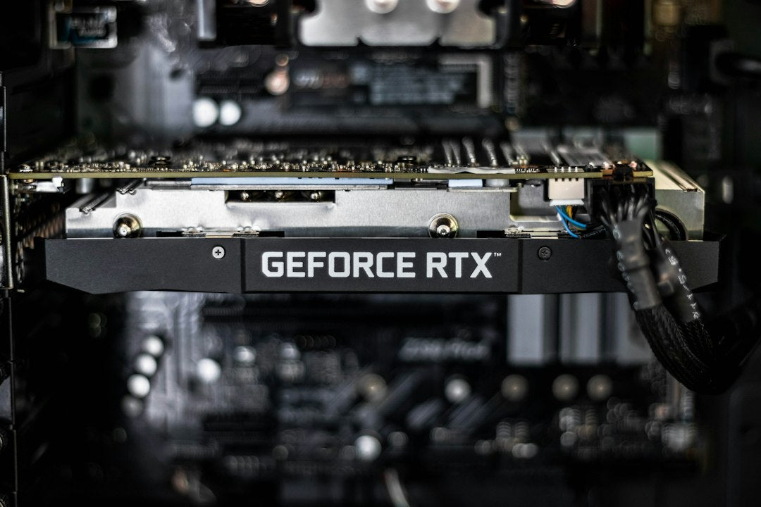 Close-up of an Nvidia GeForce RTX graphics card, representing the GPU pricing pressure behind gaming laptop and desktop costs