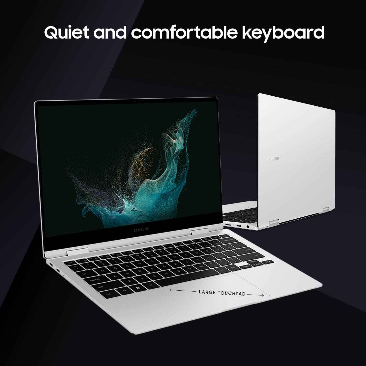 Samsung Galaxy Book2 Pro 360 | Intel i5 12th Gen Evo | 16GB RAM | 512GB SSD | 13.3" AMOLED Touchscreen | 2-in-1 Laptop | S Pen | Windows 11 | Silver - NP930QED-KB3IN