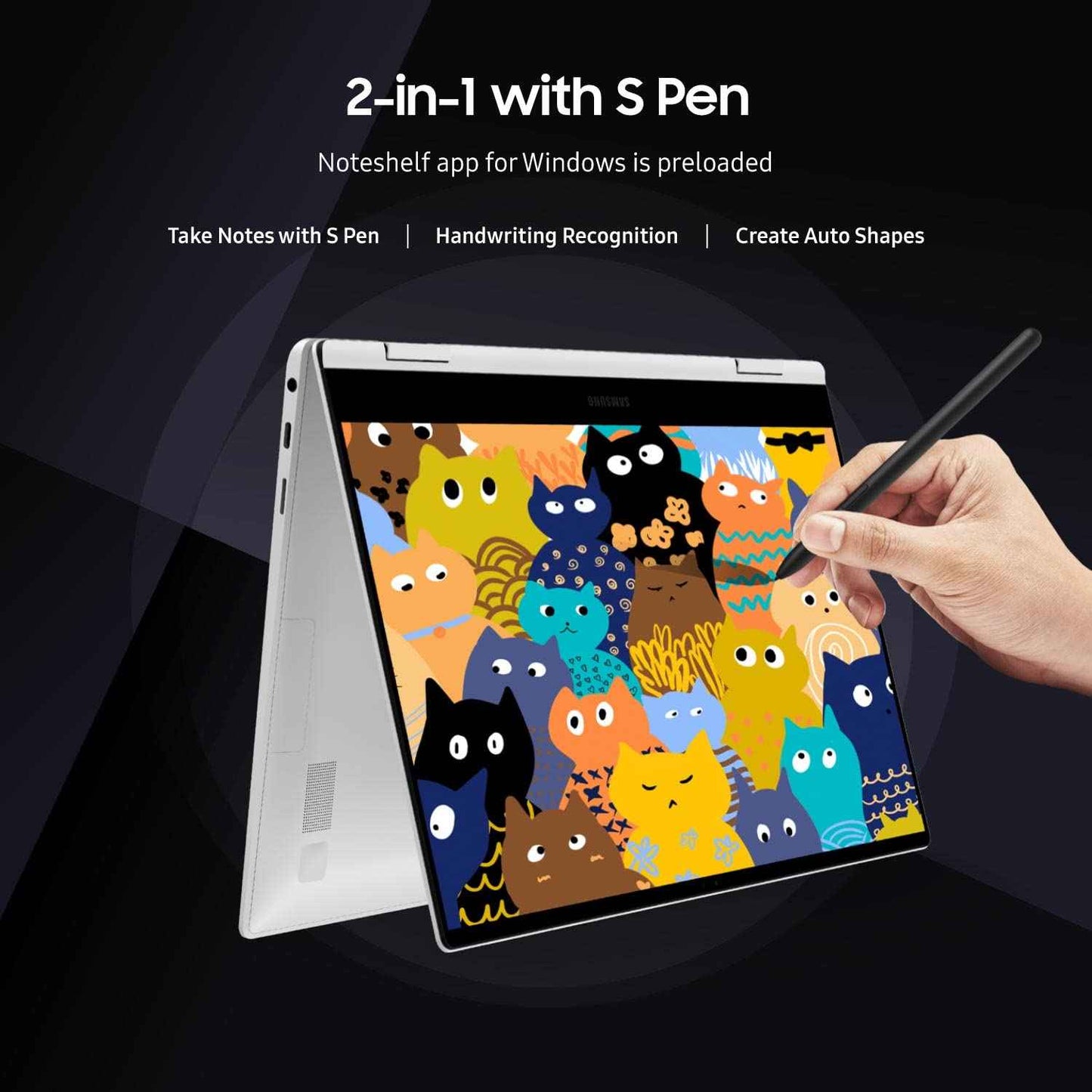 Samsung Galaxy Book2 Pro 360 | Intel i5 12th Gen Evo | 16GB RAM | 512GB SSD | 13.3" AMOLED Touchscreen | 2-in-1 Laptop | S Pen | Windows 11 | Silver - NP930QED-KB3IN