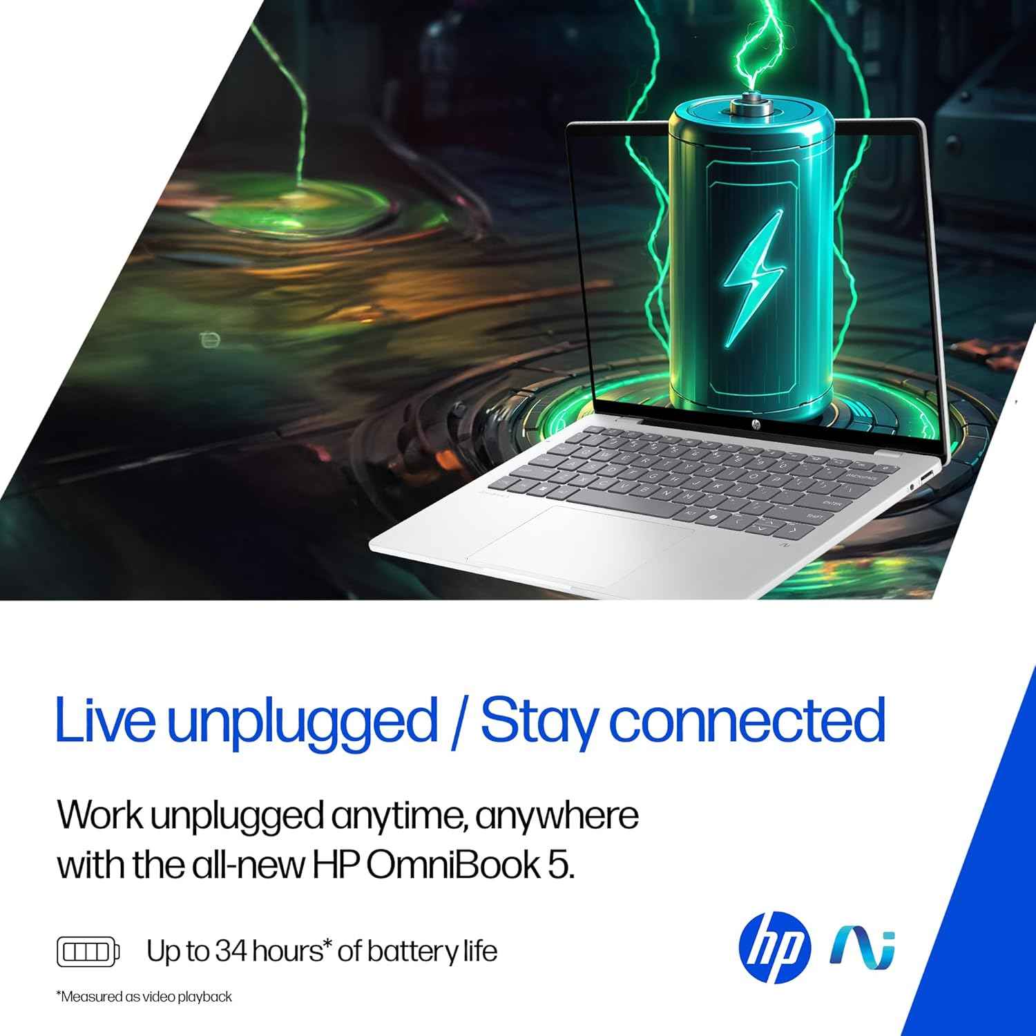 HP OmniBook 5 OLED Laptop Snapdragon X | 16GB RAM | 1TB SSD | 14" 2K OLED Display | Windows 11 | Ultra-Light AI Laptop | Silver - he0015QU