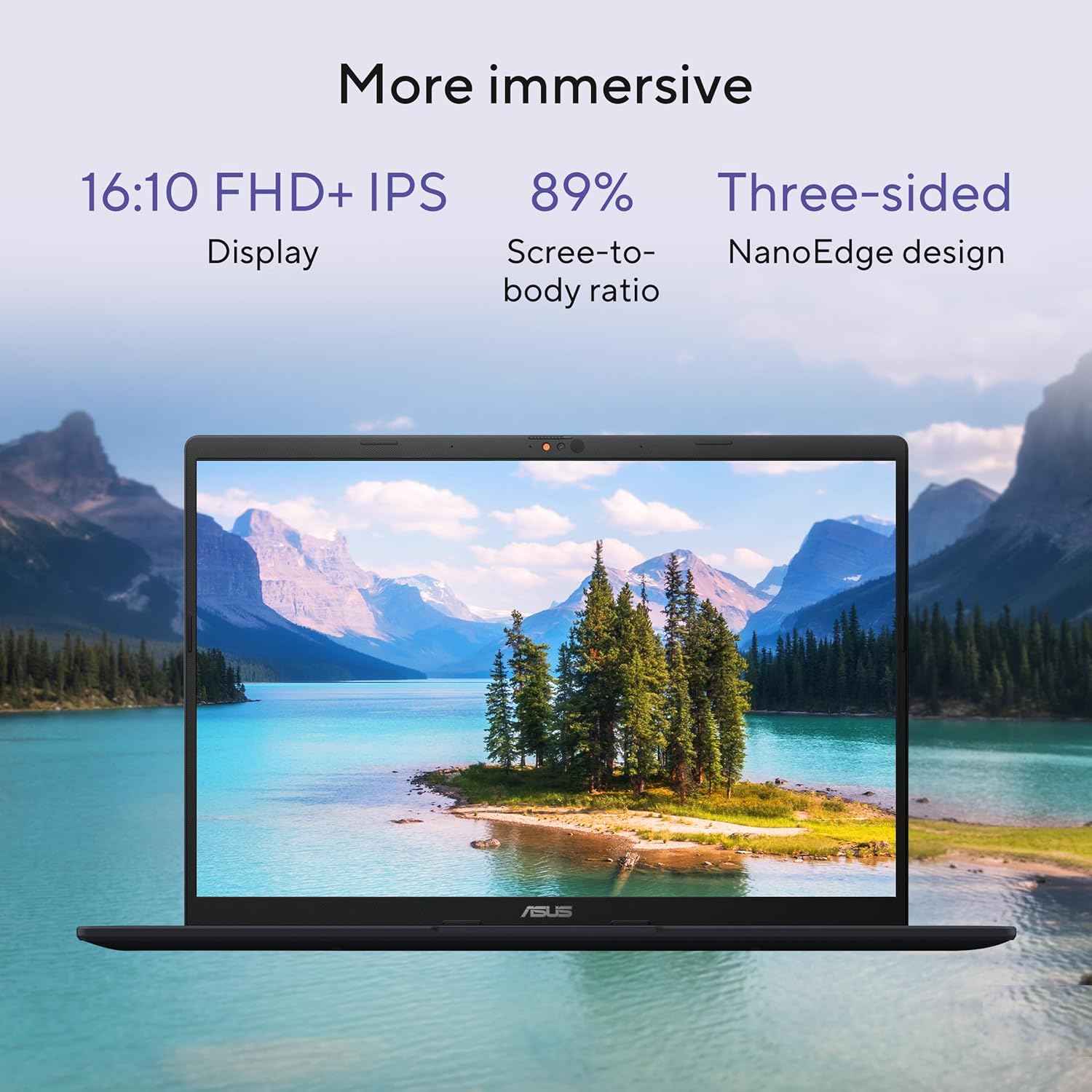 ASUS Vivobook 16 Laptop | Snapdragon X Processor | 16GB RAM | 512GB SSD | 16" FHD+ Display | Windows 11 | Office 2024 | AI Laptop | Quiet Blue - X1607QA-MB049WS