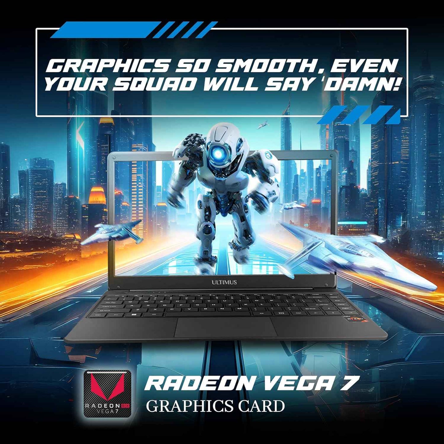 Ultimus U3 Laptop Ryzen 5 5500U | 8GB RAM | 512GB SSD | 14.1" FHD IPS Display | Windows 11 | Type-C | Thin & Light | Black