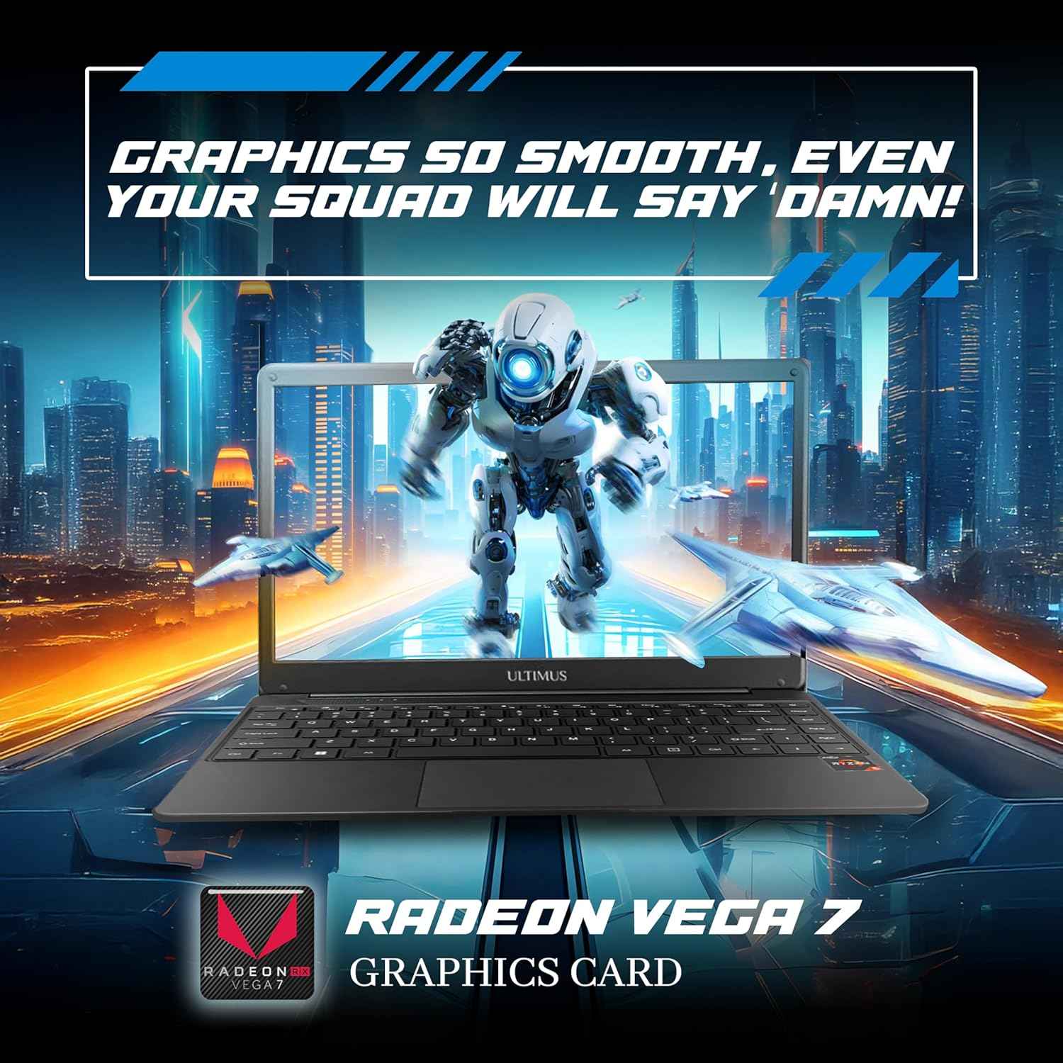 Ultimus U3 Laptop Ryzen 5 5500U | 8GB RAM | 512GB SSD | 14.1" FHD IPS Display | Windows 11 | Type-C | Thin & Light | Black