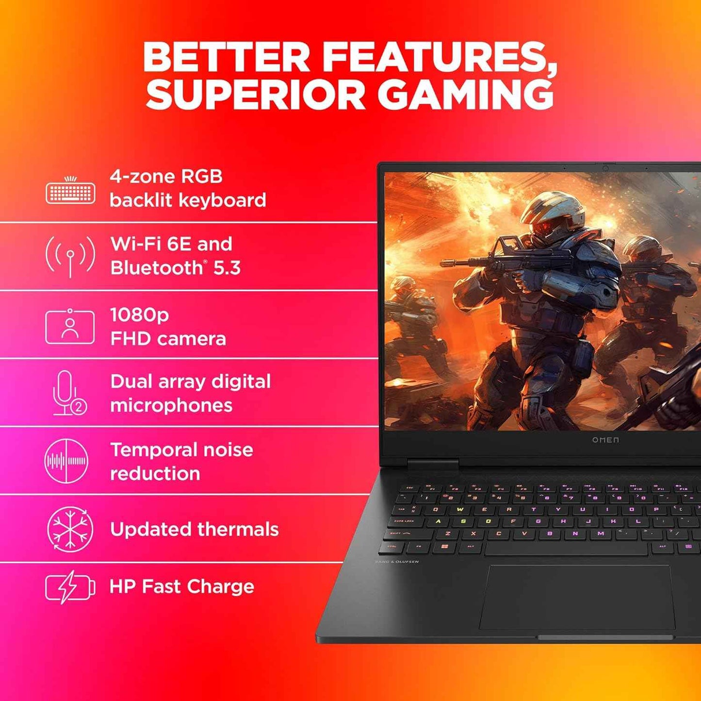 HP Omen Gaming Laptop | Ryzen 9 7940HS | RTX 4070 8GB | 16GB DDR5 RAM | 1TB SSD | 16.1" FHD 165Hz | RGB Keyboard | Windows 11 | Black -