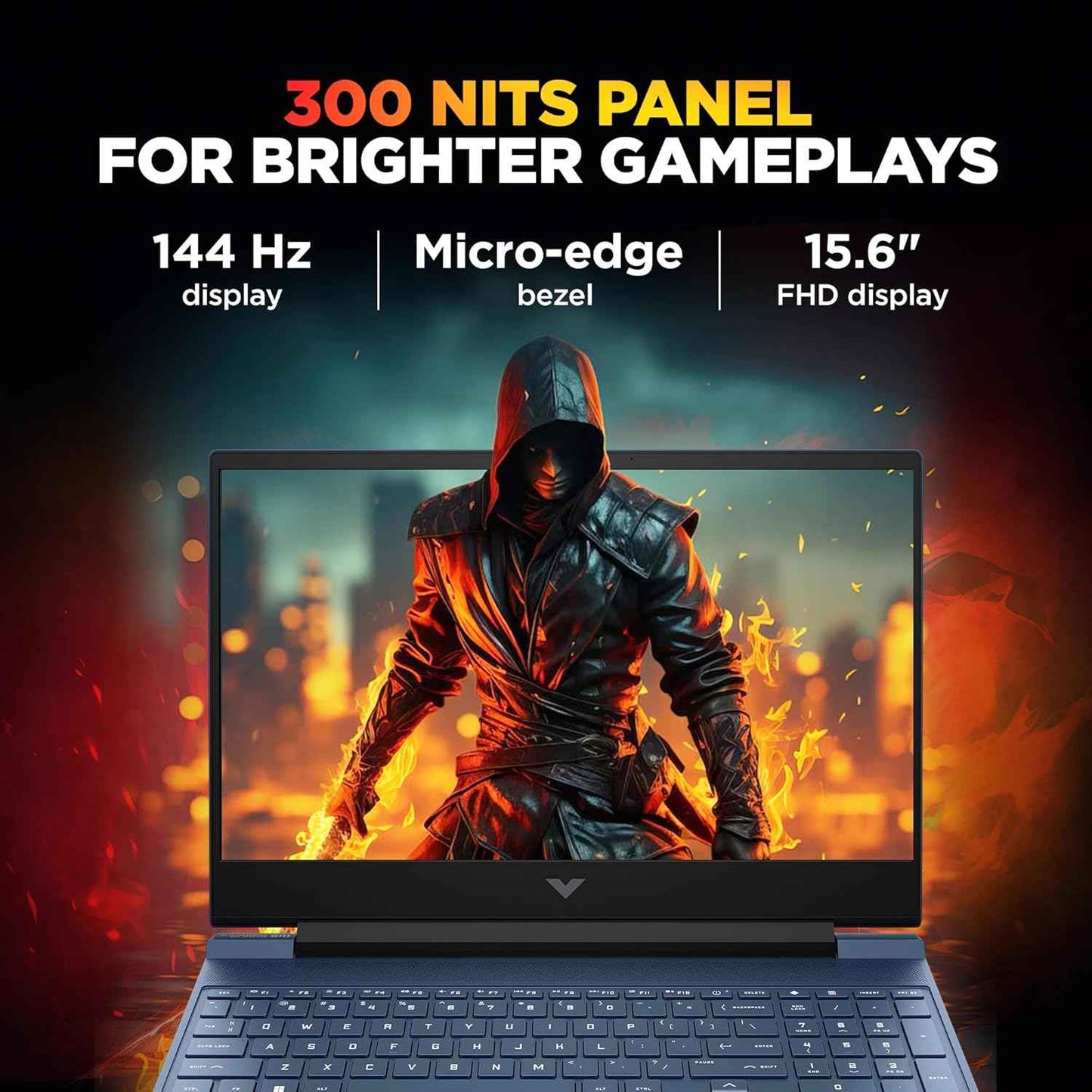 HP Victus Gaming Laptop | Ryzen 7 7445HS | RTX 4050 6GB | 16GB DDR5 RAM | 512GB SSD | 15.6" FHD 144Hz | Windows 11 | Office 2024 | Blue - fb3130AX