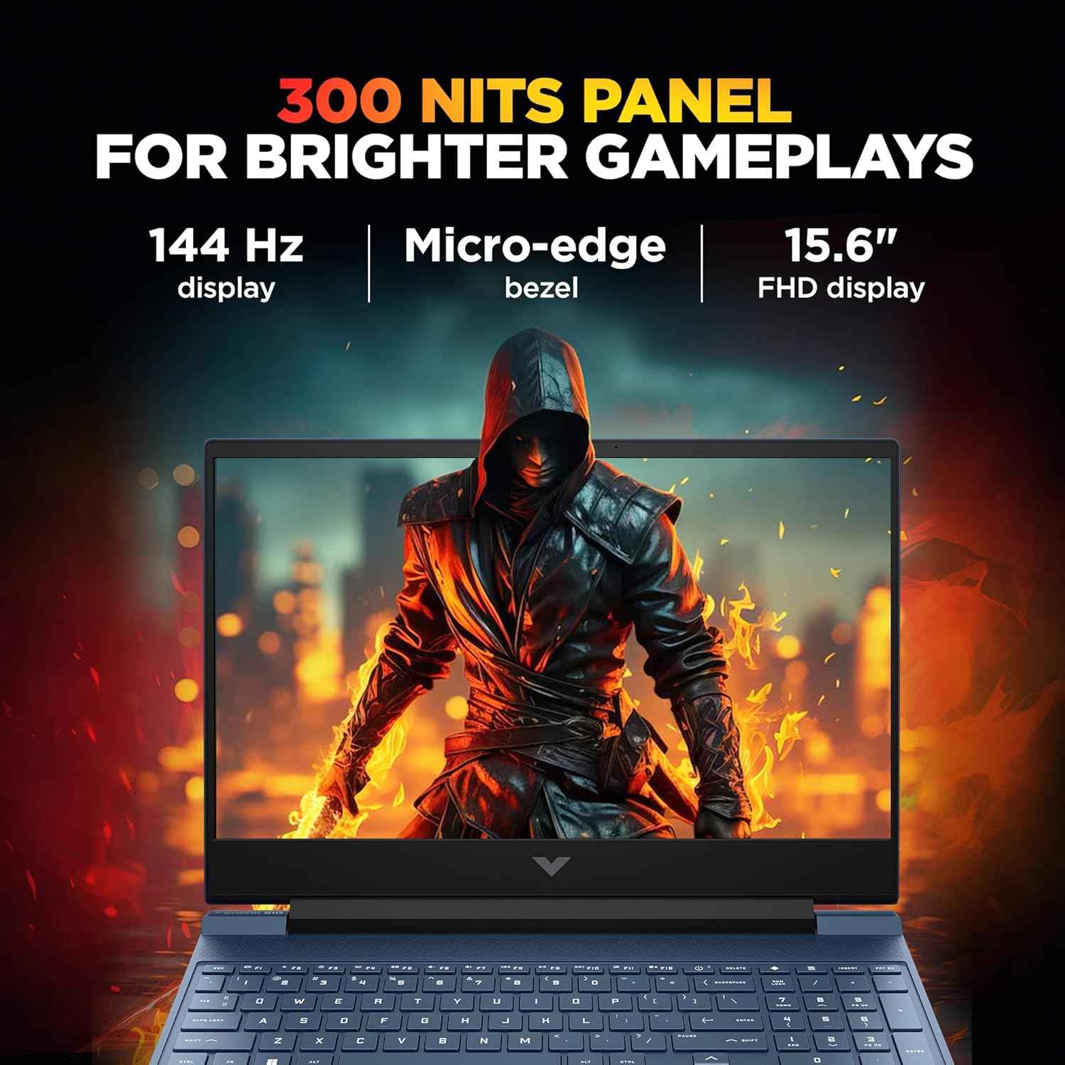 HP Victus Gaming Laptop | Ryzen 7 7445HS | RTX 4050 6GB | 16GB DDR5 RAM | 512GB SSD | 15.6" FHD 144Hz | Windows 11 | Office 2024 | Blue - fb3130AX
