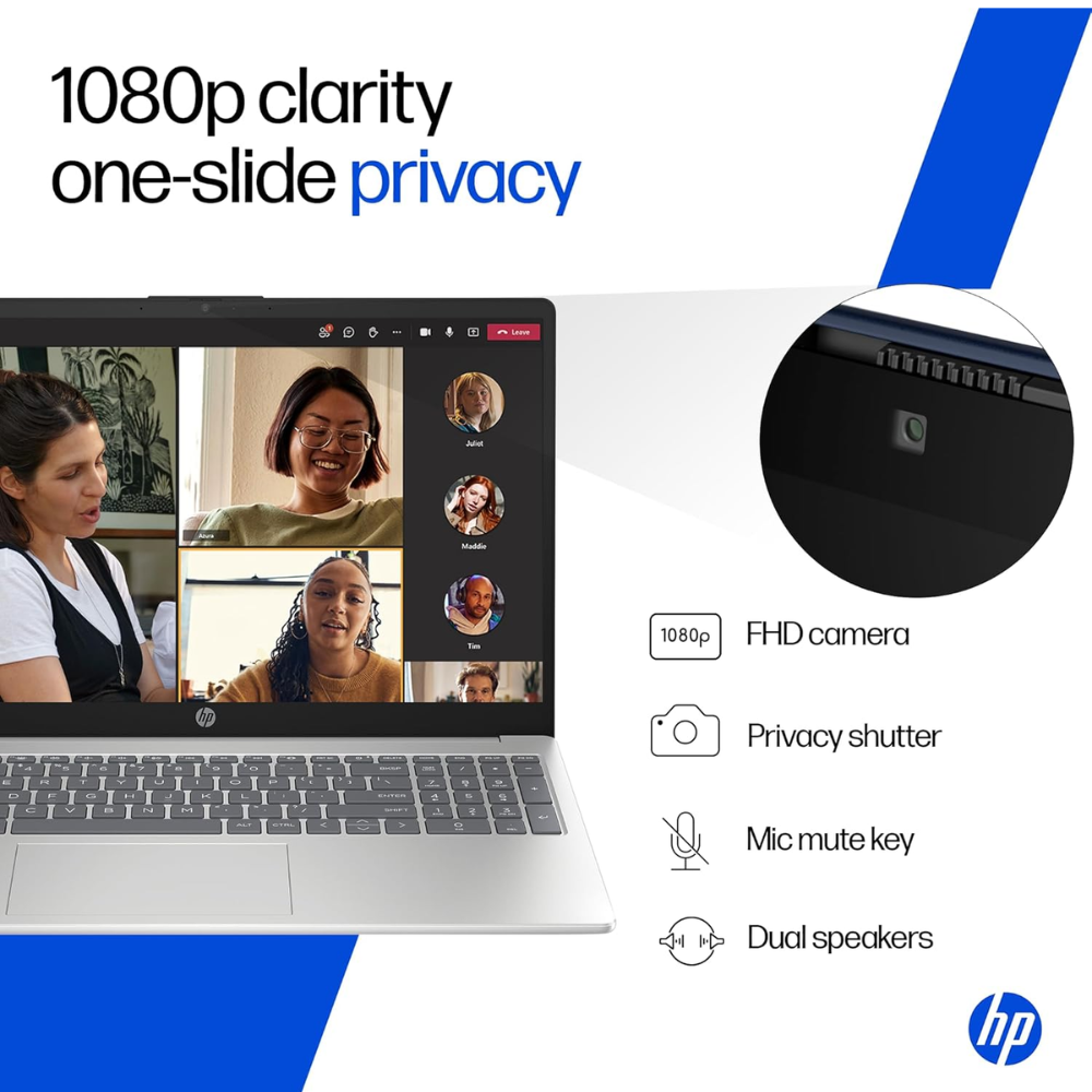 Unboxed HP 15 Ryzen 7 laptop with 16GB RAM, 512GB SSD, 15.6" FHD anti-glare display, backlit keyboard in natural silver