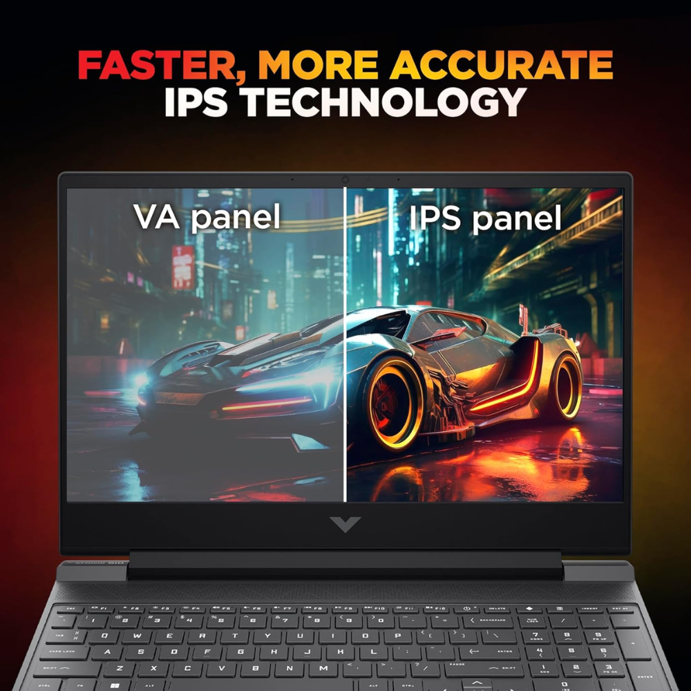 HP Victus gaming laptop with 13th Gen Intel i5, RTX 3050, 16GB RAM, 15.6" FHD display, and Windows 11.