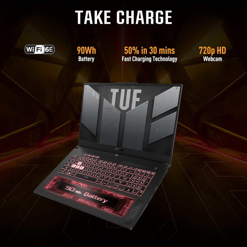ASUS TUF Gaming F15 Laptop | 13th Gen Intel Core i7-13620H | RTX 4050 6GB (140W) | 16GB RAM | 512GB SSD | 15.6" FHD 144Hz | RGB Key | Win 11 | Office 2021 | FX507VU-LP210WS - Get Like New