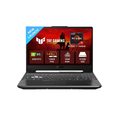 ASUS TUF A15 Gaming Laptop (2025) | AMD Ryzen 7 7445HS | RTX 3050 4GB (75W TGP) | 16GB DDR5 | 512GB SSD | 15.6" FHD 144Hz Display | RGB | Windows 11 | Graphite Black | FA506NCG-HN199W - Get Like New