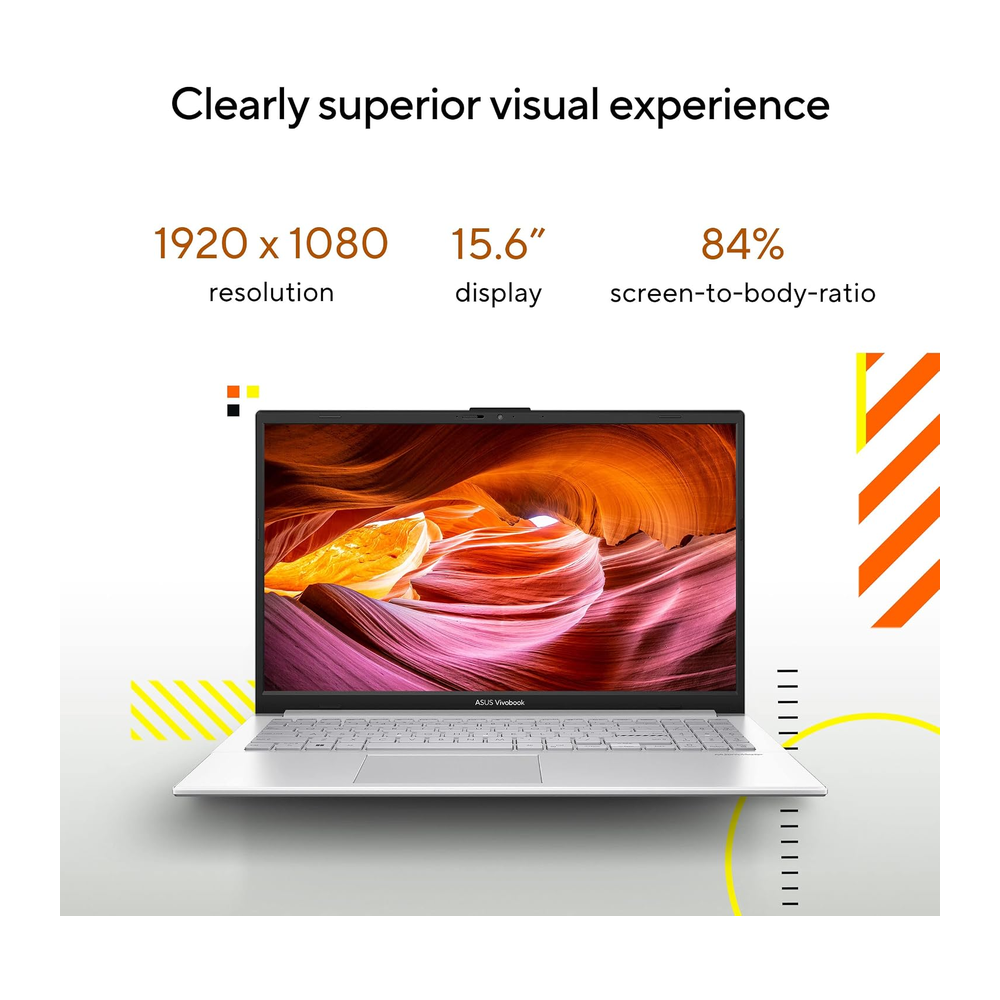 Unboxed ASUS Vivobook Go 15 laptop with AMD Ryzen 5, 15.6-inch FHD display, SSD storage, and Windows 11.