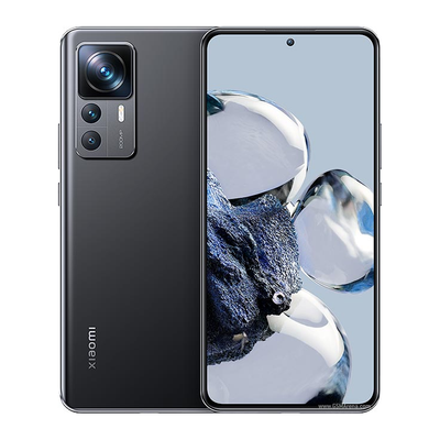 Xiaomi 12T Pro 5G smartphone with 6.67-inch AMOLED display, triple camera, black color, and sleek design.