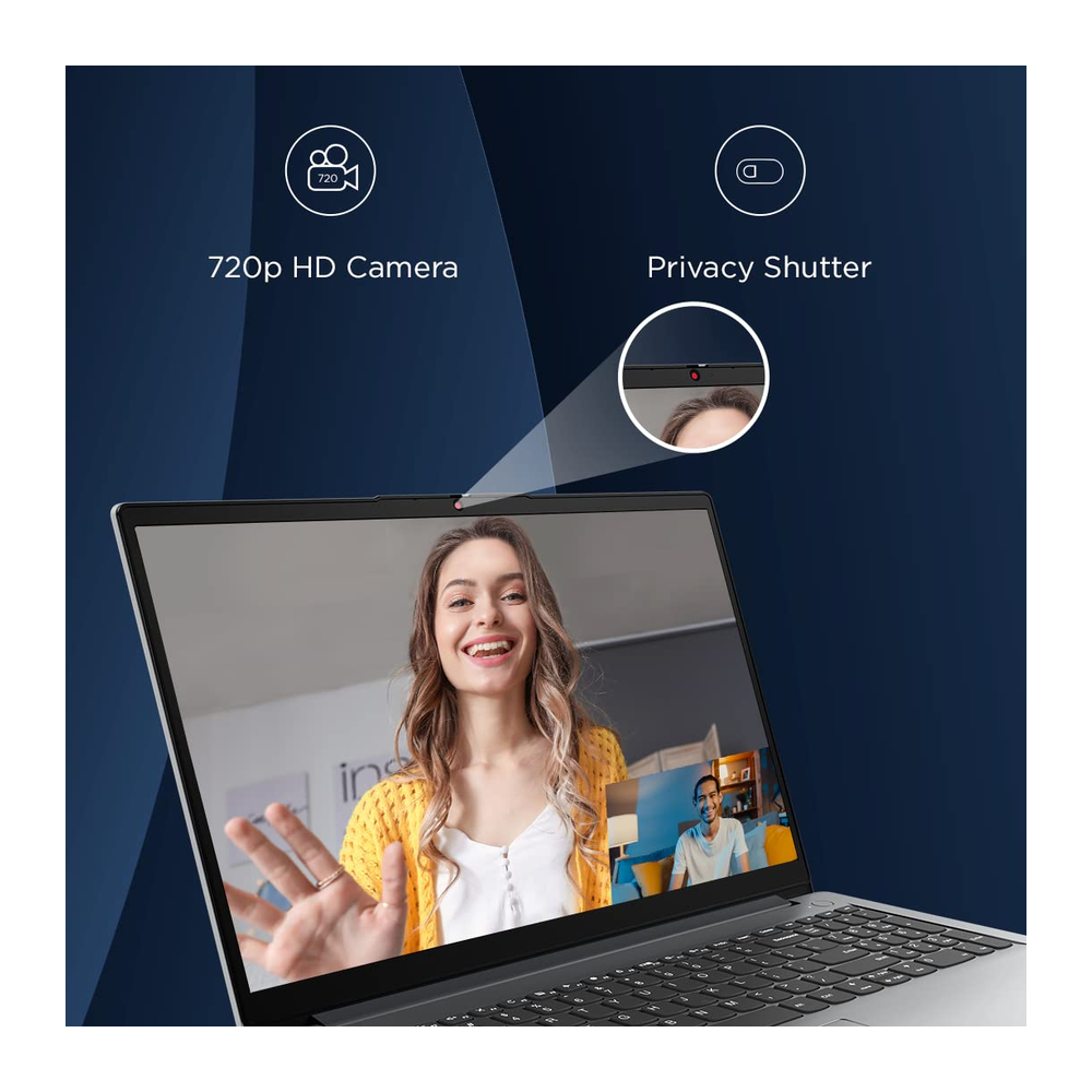 Unboxed Lenovo IdeaPad Slim 1 laptop in cloud grey, showing 15.6" HD anti-glare display with AMD Ryzen 5 processor and 8GB RAM.
