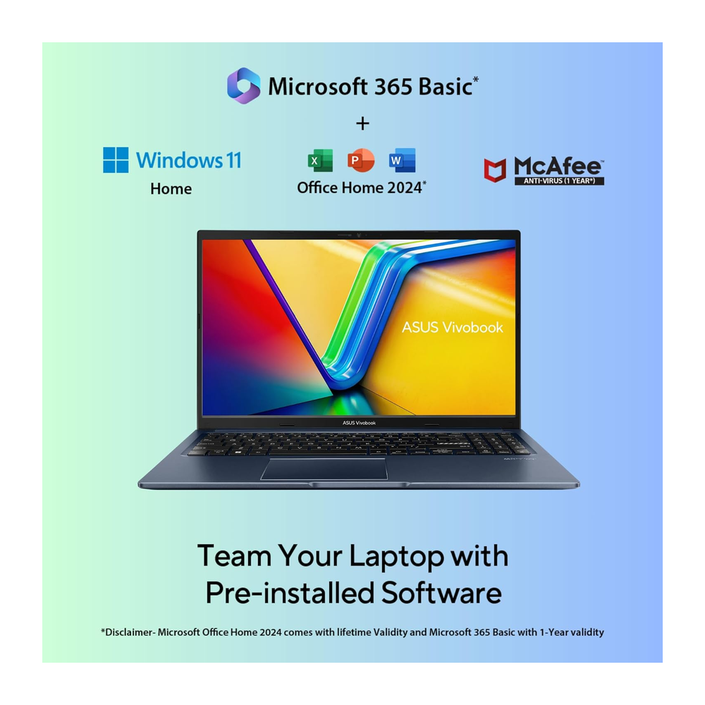 Unboxed ASUS Vivobook 15 laptop with 15.6" FHD anti-glare screen, Intel Core i3, 512GB SSD, Windows 11, from Get Like New.