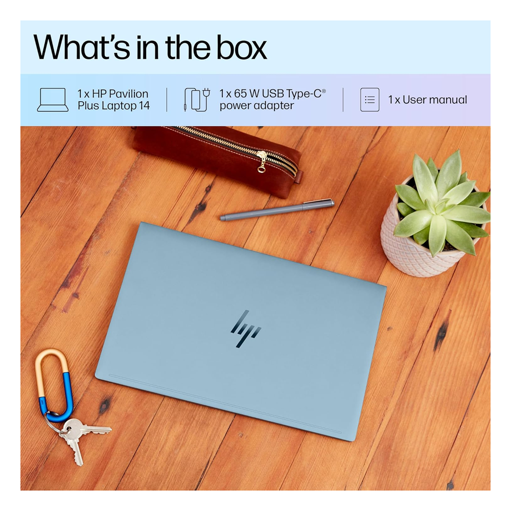 HP Pavilion Plus AI Laptop | Intel Core Ultra 5 125H | Intel Arc Graphics | 16GB LPDDR5x RAM | 512GB SSD | 14" WQXGA 120Hz IPS 300 Nits | 5MP IR Camera | Win 11 | Office 2021 | 14-ew1082TU
