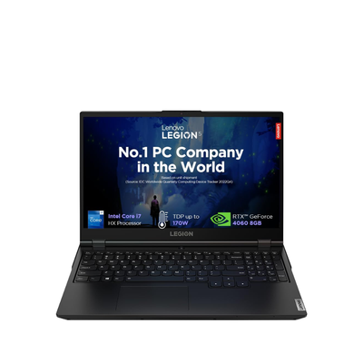 Lenovo Legion 5 gaming laptop in grey with 15.6-inch FHD IPS display, Intel i7, RTX 4060, 24GB RAM, 512GB SSD, Windows 11.